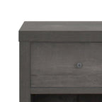Faux Wood Single Drawer Nightstand with Bottom Shelf Mid-Century Style