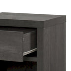 Faux Wood Single Drawer Nightstand with Bottom Shelf Mid-Century Style
