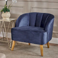 Modern Velvet Club Chair Birch Wood Legs Polyester Upholstery
