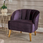 Modern Velvet Club Chair Birch Wood Legs Polyester Upholstery