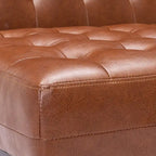 Tufted Accent Chair Faux Leather Rubberwood Legs Contemporary Design