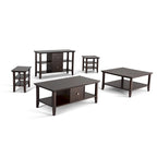 Solid Wood Square Transitional End Table Two Open Shelves 19 Inch
