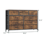 Modern Dresser TV Stand with 10 Drawers MDF Waterproof Adjustable Feet