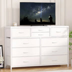 Modern Dresser TV Stand with 10 Drawers MDF Waterproof Adjustable Feet