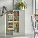 2-Door Utility Kitchen Pantry MDF with Interior and Door Shelves