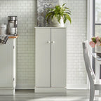 2-Door Utility Kitchen Pantry MDF with Interior and Door Shelves