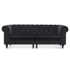 Ivinta Small Office Sofa, Velvet Tufting Chesterfield Sofa, Mid Century Vintage Couch
