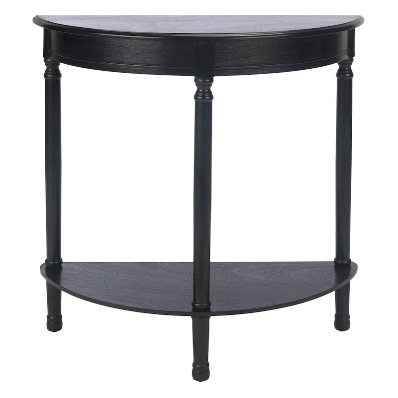 Half Moon Console Table Demilune Frame Carved Accents Turned Legs