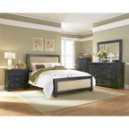 Distressed Black Salvaged Pine Bed Frame Queen King Lacquer Finish