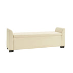 Tufted Storage Bench Flared Arms High-Density Foam 57.75 Inch Wide