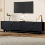 TV Stand,Arch Cabinets for TVs Up to 78,Entertainment Center with Solid Wood Legs with 2 Storage Cabinets,Media Console